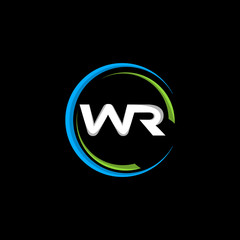 Letter WR Recycle Creative Modern Icon Logo Design Template Element Vector Illustration