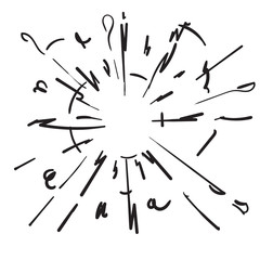 sparkling doodle illustration vector cartoon style