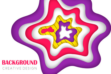 Obraz premium Vertical banners with 3D abstract background with paper cut shapes.