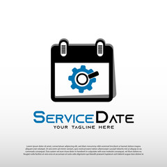 mechanic logo with services date concept, repair icon, illustration element-vector