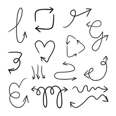 Hand drawn arrow mark icons