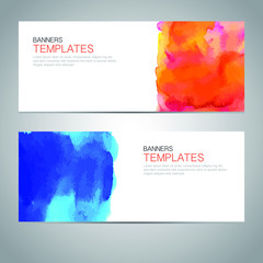 set of abstract vector banners