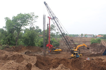 the structure of the bridge girder Crane on the toll road