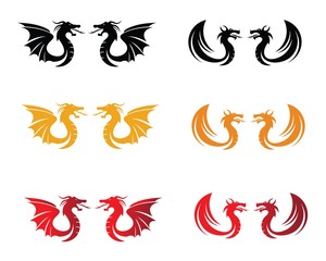 Dragon logo template. logotype, print, emblem design on a white background.
