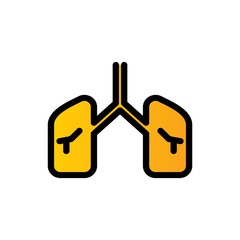Obraz premium lungs filled line vector icon