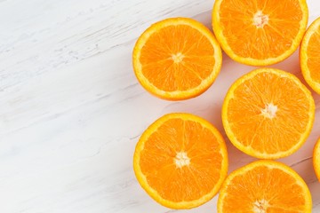 slice of orange on a white background