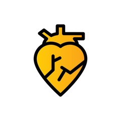 heart filled line vector icon