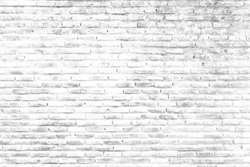 Fototapeta premium White brickwall texture pattern background painted weathered grunge brick wall for interior loft design with copyspace