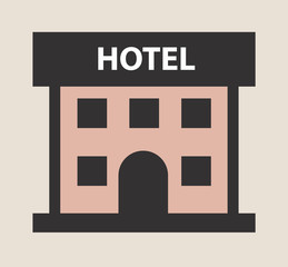 hotel flat icon, vintage style