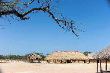 Architecture of etnic Wayuu comunity in La Guajira, Colombia