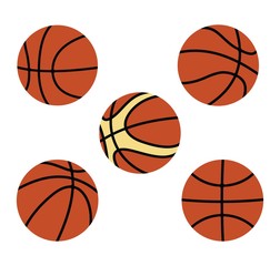 basketball set icon. Set of basketball balls isolated on white background.