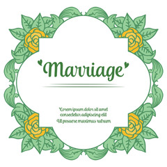 Crowd of leaf floral frame for ornate of card marriage. Vector