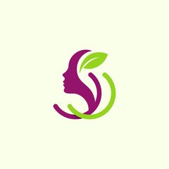 Fototapeta na wymiar Beauty Face Care Creative Modern Icon Logo Design Template Element Vector Illustration