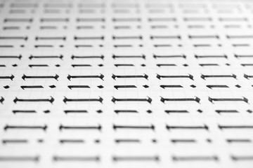 Handwriting black and white symbol filling pattern. Calligraphic letter I learning skills paper...