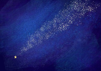 Cute handwritten space, shooting star