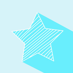 Star icon on blue background.