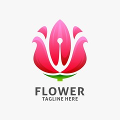 Red flower logo design