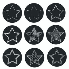 Star icon set on white background.