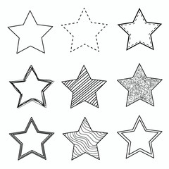 Star icon set on white background.