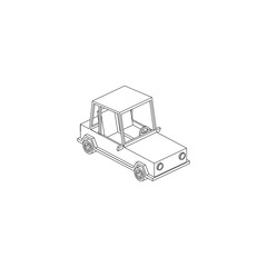 Isometric Cartoon Car isolated