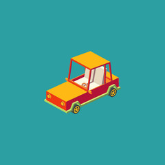 Isometric Cartoon Car isolated