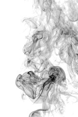 Black smoke on white background