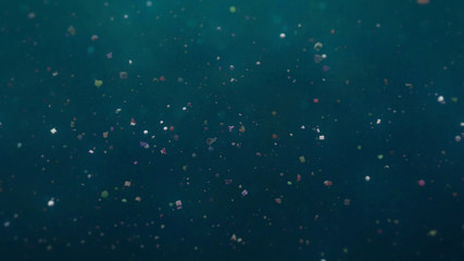 micro plastic floating in ocean water, microplastics pollution 