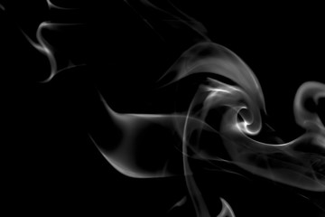 White smoke collection on black background