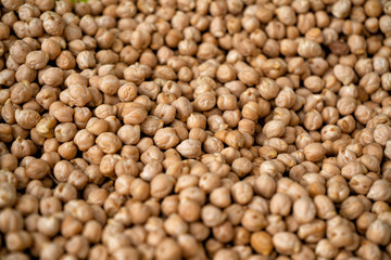 PIle of raw chickpeas for sale in the market