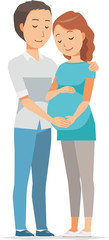 Obraz premium Pregnant young wife and husband