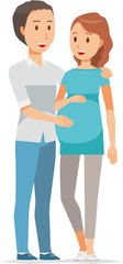 Fototapeta premium Pregnant young wife and husband
