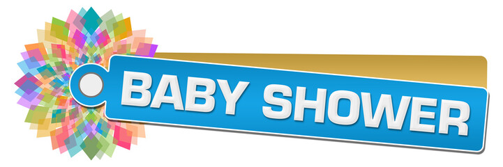 Baby Shower Blue Colorful Circular Label 