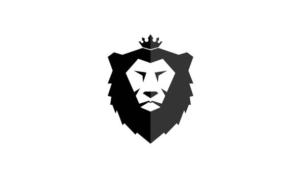 lion icon black and white.