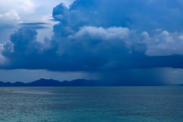 Approaching tropical storm over the sea, Thailand.