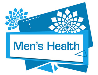 Mens Health Blue Squares Triangles Floral Text 