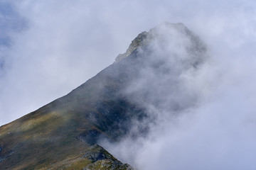 Mountain peaks in late summer