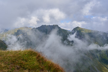 Mountain peaks in late summer
