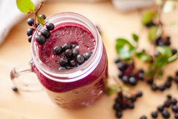 healthy smoothies with chokeberry (aronia)