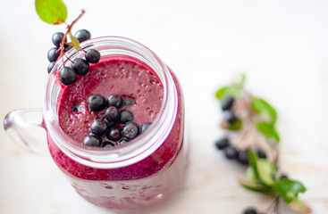 healthy smoothies with chokeberry (aronia)