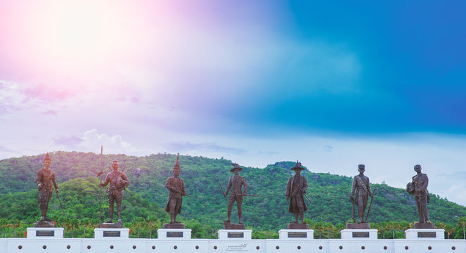 Rajabhakdi Park Thai Kings monument travel location at Hua-Hin, Thailand.