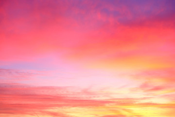 Beautiful orange purple violet yellow sunrise sky great as a background or photo resource