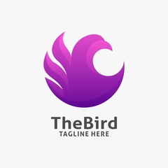 Round bird logo design