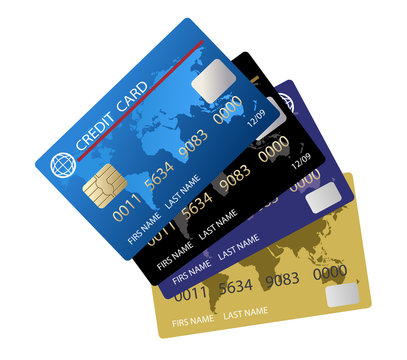vector realistic credit card set
