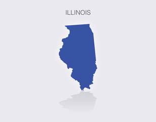 State of Illinois Map in the United States of America