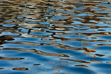 港の風景、水面