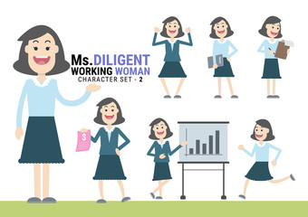 Ms.Diligent. The Working woman Character set - 2
