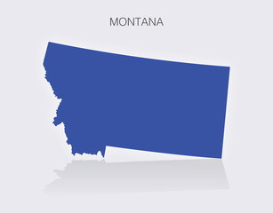 State of Montana Map in the United States of America
