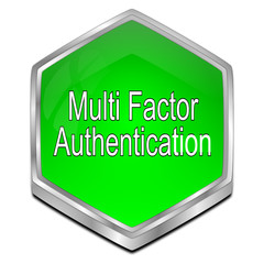 Multi Factor Authentication Button - 3D illustration