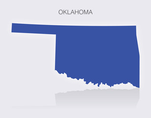 State of Oklahoma Map in the United States of America