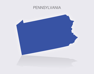 State of Pennsylvania Map in the United States of America